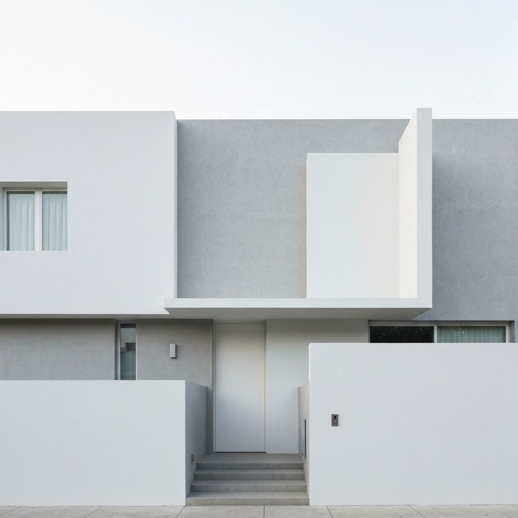 Contemporary facade with clean geometric lines